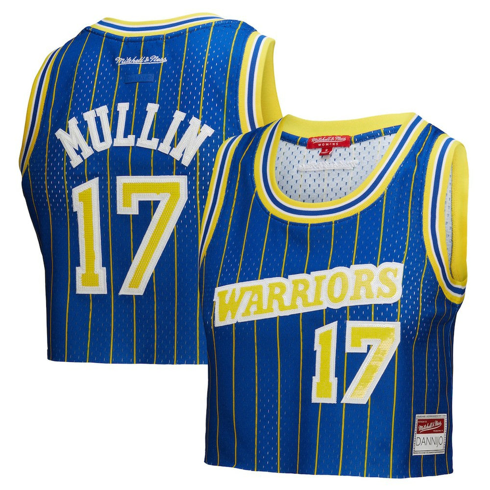 Mitchell & Ness Chris Mullin Golden State Warriors x DANNIJO Women's Fashion Cropped Basketball Jersey Royal