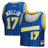 Mitchell & Ness Chris Mullin Golden State Warriors x DANNIJO Women's Fashion Cropped Basketball Jersey Royal