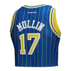 Mitchell & Ness Chris Mullin Golden State Warriors x DANNIJO Women's Fashion Cropped Basketball Jersey Royal