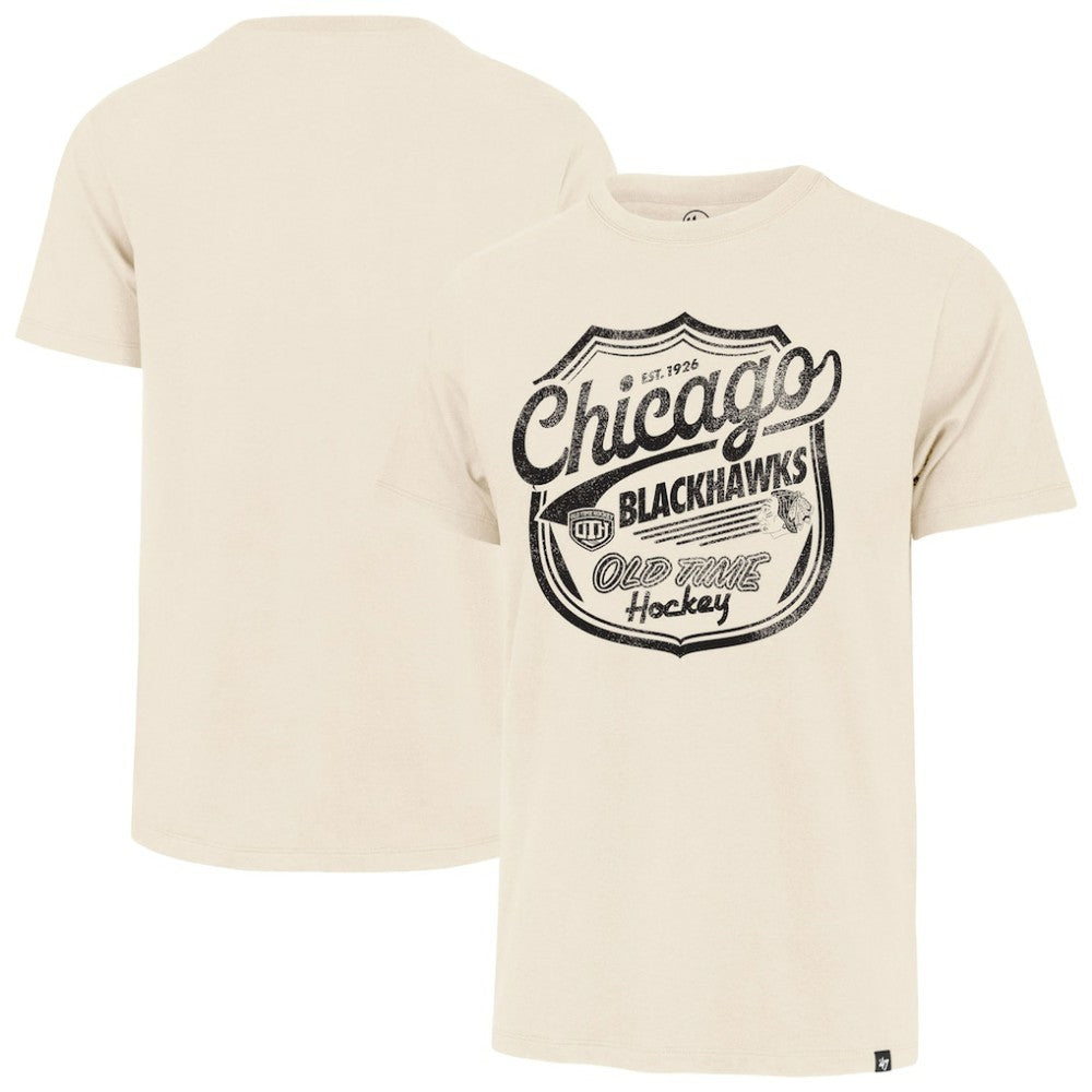 Chicago Blackhawks '47 Poke Check Franklin T-Shirt - Cream | 47 brand Lifestyle