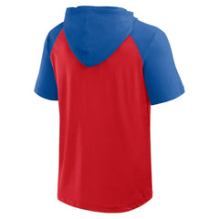 Philadelphia Phillies Logo Athletic Prime Raglan Short Sleeve Hoodie T-Shirt Outlet