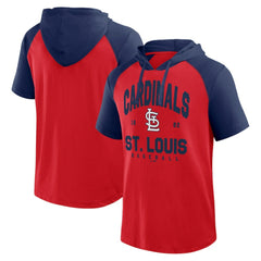 St. Louis Cardinals Logo Athletic Prime Raglan Short Sleeve Hoodie T-Shirt Outlet