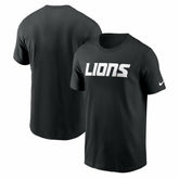 Detroit Lions Primetime Wordmark Essential T-Shirt - Black - Nike