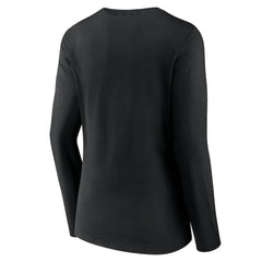 Jacksonville Jaguars Women's Classic Logo Long Sleeve V-Neck T-Shirt - Black - NFL