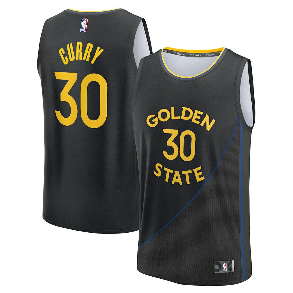 Fanatics Stephen Curry Golden State Warriors Youth Fast Break Replica Player Jersey Statement Editi- Black