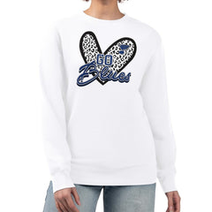 St. Louis Blues G-III 4Her by Carl Banks Women's Animal Print Heart Fleece Pullover Sweatshirt - White | NHL Clearance