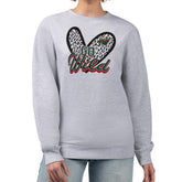 Minnesota Wild G-III 4Her by Carl Banks Women's Animal Print Heart Fleece Pullover Sweatshirt - Heather Gray | NHL Lifestyle