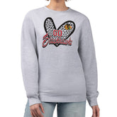 Chicago Blackhawks G-III 4Her by Carl Banks Women's Animal Print Heart Fleece Pullover Sweatshirt - Heather Gray | NHL Clearance