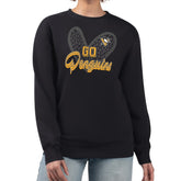 Pittsburgh Penguins G-III 4Her by Carl Banks Women's Animal Print Heart Fleece Pullover Sweatshirt - Black | NHL Lifestyle