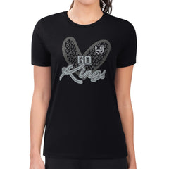 Los Angeles Kings G-III 4Her by Carl Banks Women's Super-Slim Fit Lightweight Animal Print Heart T-Shirt - Black | NHL discount
