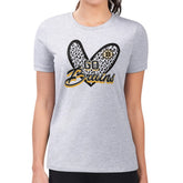 Boston Bruins G-III 4Her by Carl Banks Women's Super-Slim Fit Lightweight Animal Print Heart T-Shirt - Heather Gray | NHL Clearance