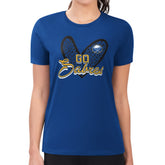 Buffalo Sabres G-III 4Her by Carl Banks Women's Super-Slim Fit Lightweight Animal Print Heart T-Shirt - Royal | NHL Clearance