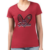Florida Panthers G-III 4Her by Carl Banks Women's Super-Slim Fit Lightweight Animal Print Heart V-Neck T-Shirt - Red | NHL on sale