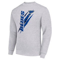 St. Louis Blues Starter Color Scratch Pullover Sweatshirt - Heather Gray | NHL discount