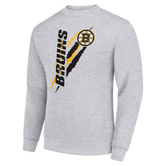 Boston Bruins Starter Color Scratch Pullover Sweatshirt - Heather Gray | NHL near me