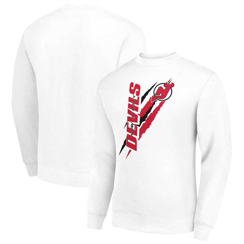 New Jersey Devils Starter Color Scratch Pullover Sweatshirt - White | NHL online