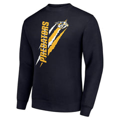 Nashville Predators Starter Color Scratch Pullover Sweatshirt - Navy | NHL Clearance