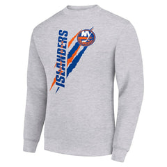 New York Islanders Starter Color Scratch Pullover Sweatshirt - Heather Gray | NHL online