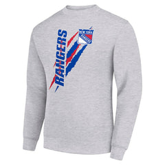 New York Rangers Starter Color Scratch Pullover Sweatshirt - Heather Gray | NHL online