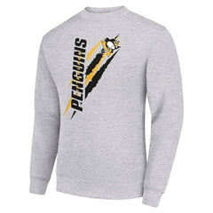 Pittsburgh Penguins Starter Color Scratch Pullover Sweatshirt - Heather Gray | NHL Clearance