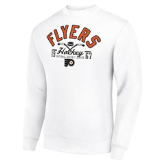 Philadelphia Flyers Starter Stick And Puck Logo Fleece Pullover Sweatshirt - White | NHL discount