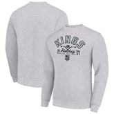 Los Angeles Kings Starter Stick And Puck Logo Fleece Pullover Sweatshirt - Heather Gray | NHL sale
