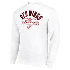 Detroit Red Wings Starter Stick And Puck Logo Fleece Pullover Sweatshirt - White | NHL sale