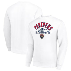 Florida Panthers Starter Stick And Puck Logo Fleece Pullover Sweatshirt - White | NHL online