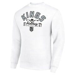 Los Angeles Kings Starter Stick And Puck Logo Fleece Pullover Sweatshirt - White | NHL sale