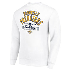 Nashville Predators Starter Stick And Puck Logo Fleece Pullover Sweatshirt - White | NHL Clearance