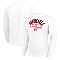 Carolina Hurricanes Starter Stick And Puck Logo Fleece Pullover Sweatshirt - White | NHL near me