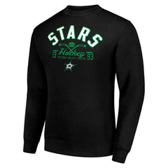 Dallas Stars Starter Stick And Puck Logo Fleece Pullover Sweatshirt - Black | NHL Lifestyle