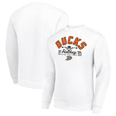 Anaheim Ducks Starter Stick And Puck Logo Fleece Pullover Sweatshirt - White | NHL near me