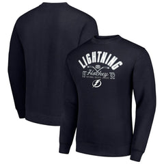 Tampa Bay Lightning Starter Stick And Puck Logo Fleece Pullover Sweatshirt - Navy | NHL Lifestyle
