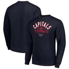 Washington Capitals Starter Stick And Puck Logo Fleece Pullover Sweatshirt - Navy | NHL discount
