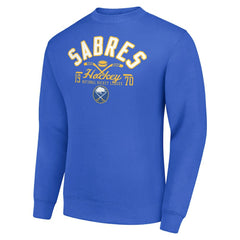 Buffalo Sabres Starter Stick And Puck Logo Fleece Pullover Sweatshirt - Royal | NHL discount