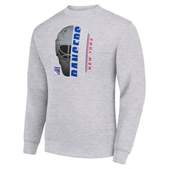 New York Rangers Starter Half Helmet Team Logo Pullover Sweatshirt - Heather Gray | NHL Lifestyle