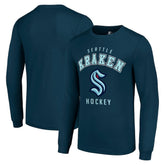 Seattle Kraken Starter Logo Long Sleeve T-Shirt - Navy | NHL Clearance