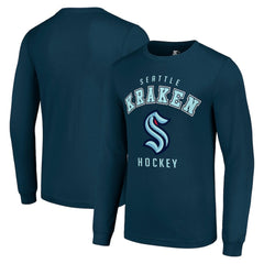 Seattle Kraken Starter Logo Long Sleeve T-Shirt - Navy | NHL Clearance