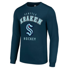 Seattle Kraken Starter Logo Long Sleeve T-Shirt - Navy | NHL Clearance