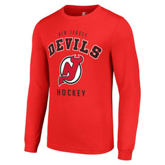 New Jersey Devils Starter Logo Long Sleeve T-Shirt - Red | NHL Clearance