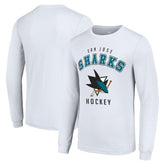San Jose Sharks Starter Logo Long Sleeve T-Shirt - White | NHL Clearance