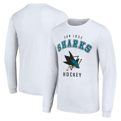 San Jose Sharks Starter Logo Long Sleeve T-Shirt - White | NHL Clearance