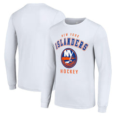 New York Islanders Starter Logo Long Sleeve T-Shirt - White | NHL Clearance