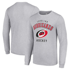 Carolina Hurricanes Starter Logo Long Sleeve T-Shirt - Heather Gray | NHL Clearance