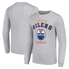 Edmonton Oilers Starter Logo Long Sleeve T-Shirt - Heather Gray | NHL near me
