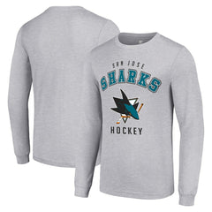San Jose Sharks Starter Logo Long Sleeve T-Shirt - Heather Gray | NHL online