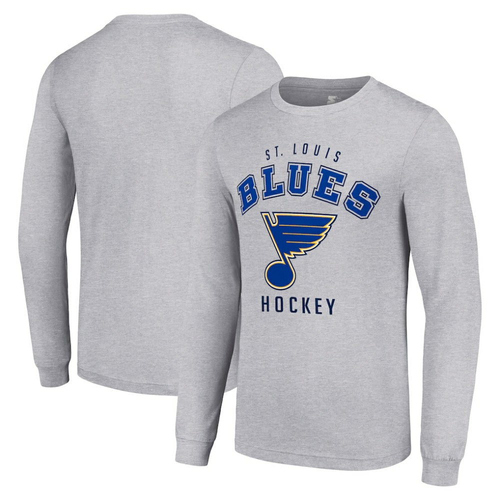 St. Louis Blues Starter Logo Long Sleeve T-Shirt - Heather Gray | NHL discount
