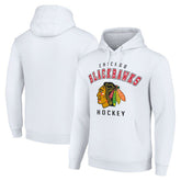 Chicago Blackhawks Starter Logo Pullover Hoodie - White | NHL Clearance
