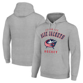 Columbus Blue Jackets Starter Logo Pullover Hoodie - Heather Gray | NHL Lifestyle